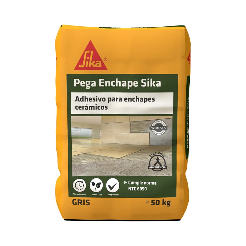 Pega Enchape Sikaceram Gris x 50 kg
