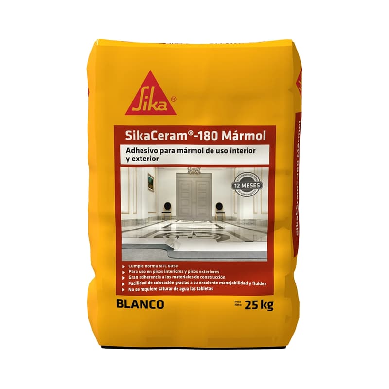 Pegante Cerámico Sika Cerámico 180 Marble Blanco 25 kg