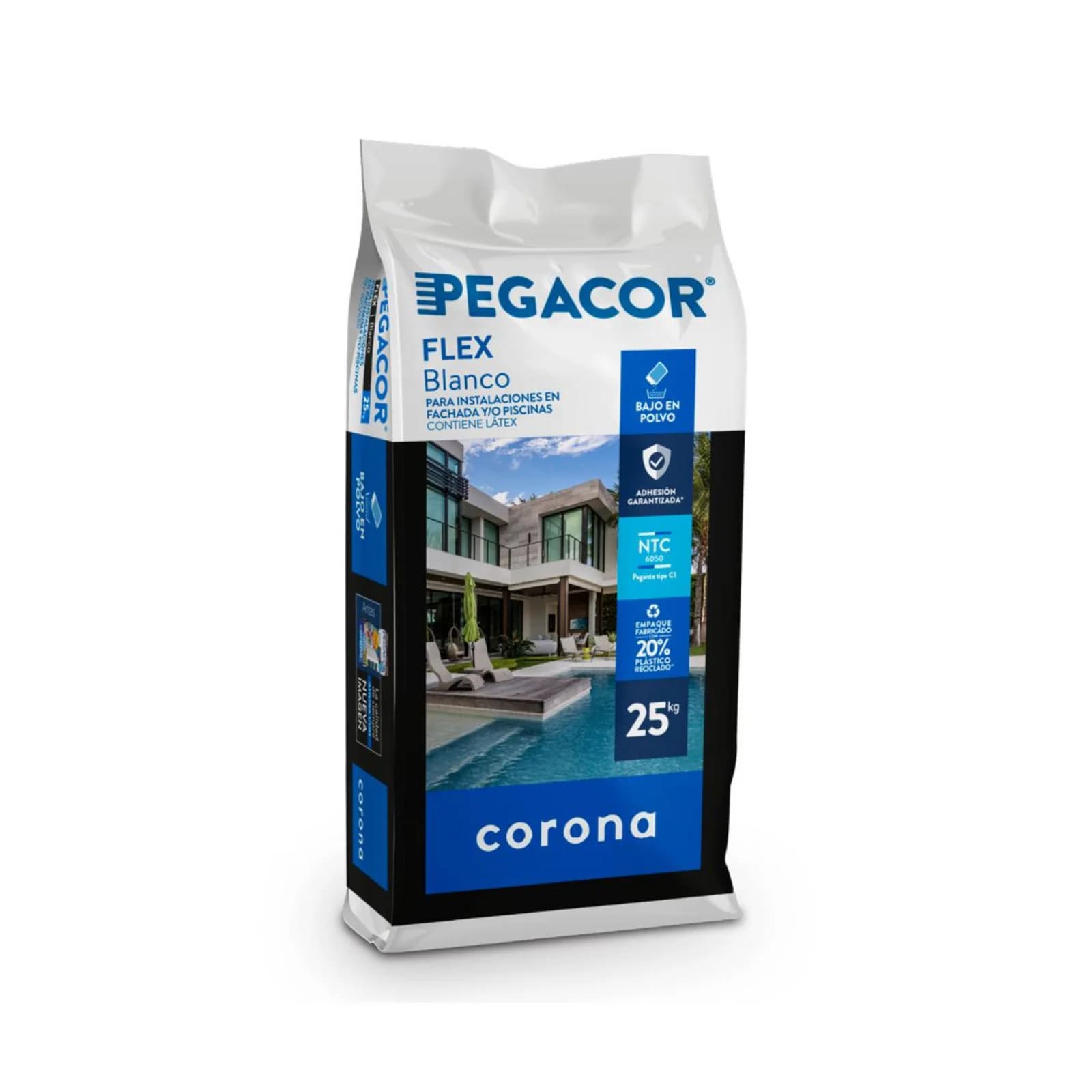 Pegante Pegacor Flex Blanco 25 kg