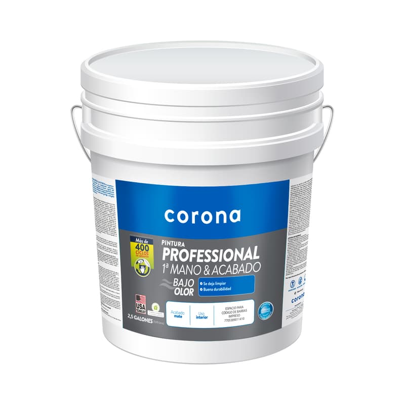 Pintura Corona Profesional 1A Mano Blanco Balde