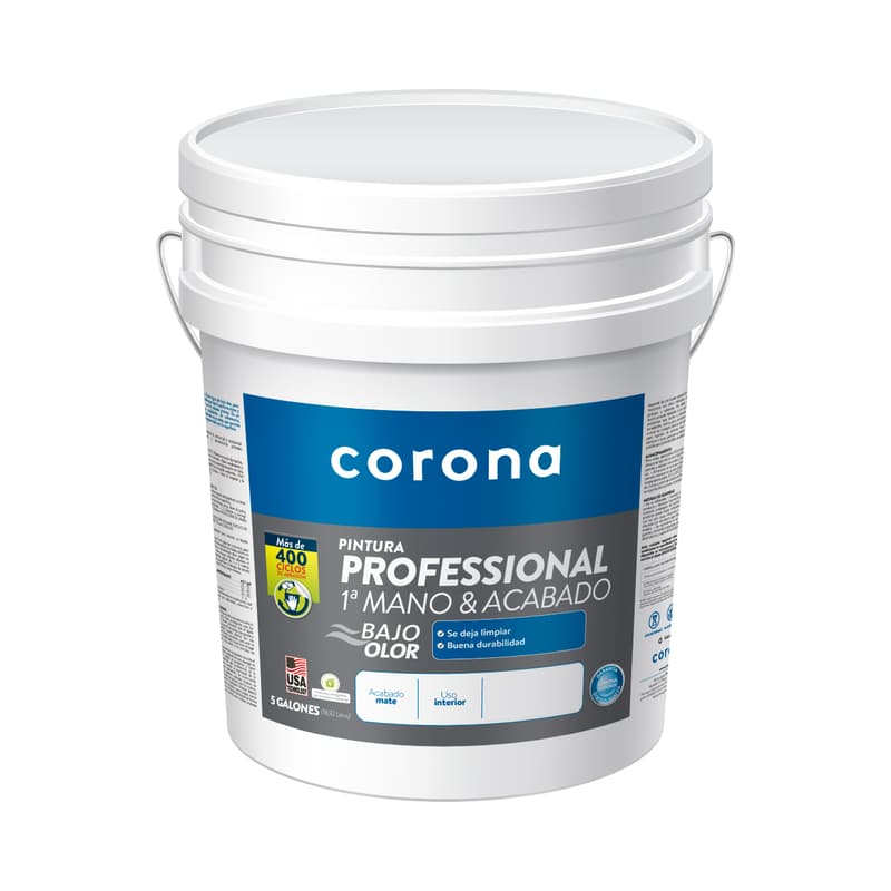Pintura Corona Profesional 1A Mano Blanco Mate