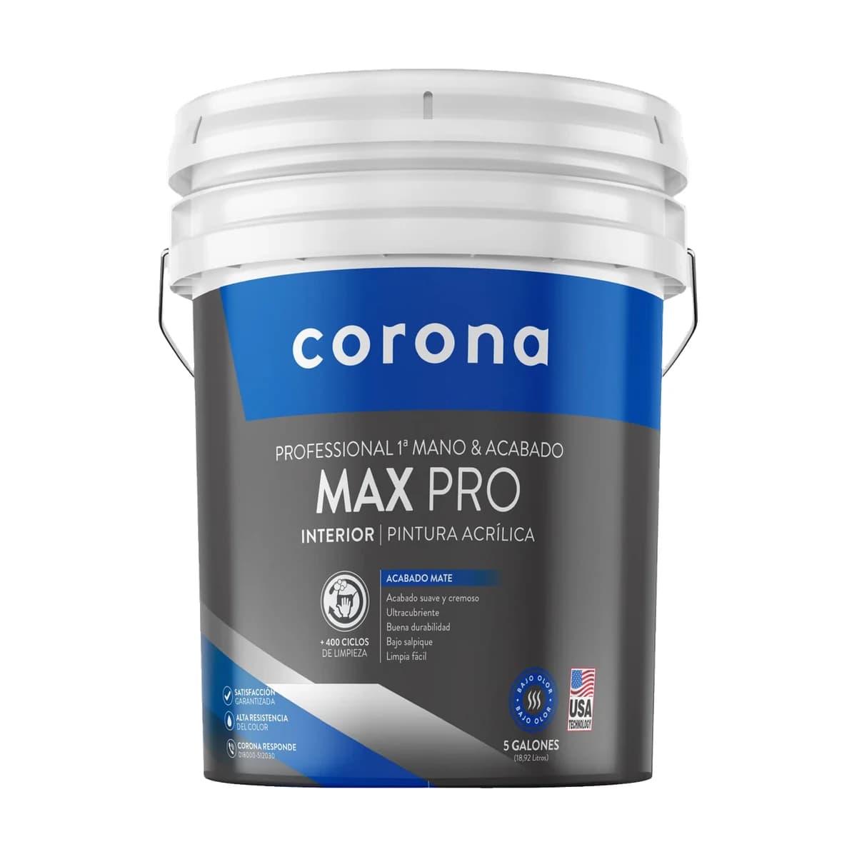 Pintura Corona Professional 1a Mano Blanco 5 Galones