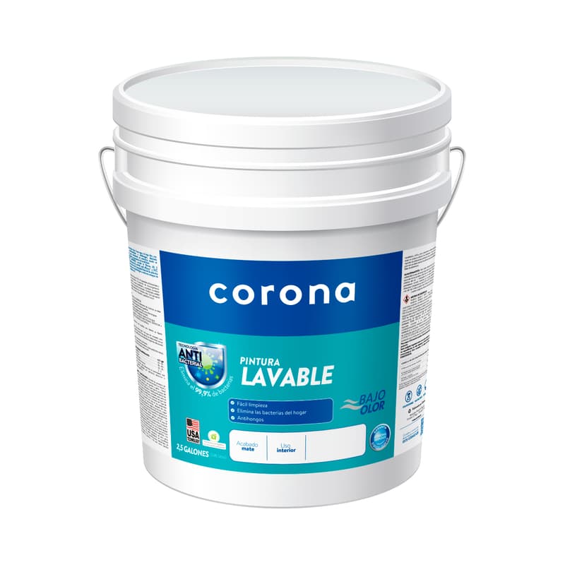 Pintura Lavable Corona Blanco 5 Galones