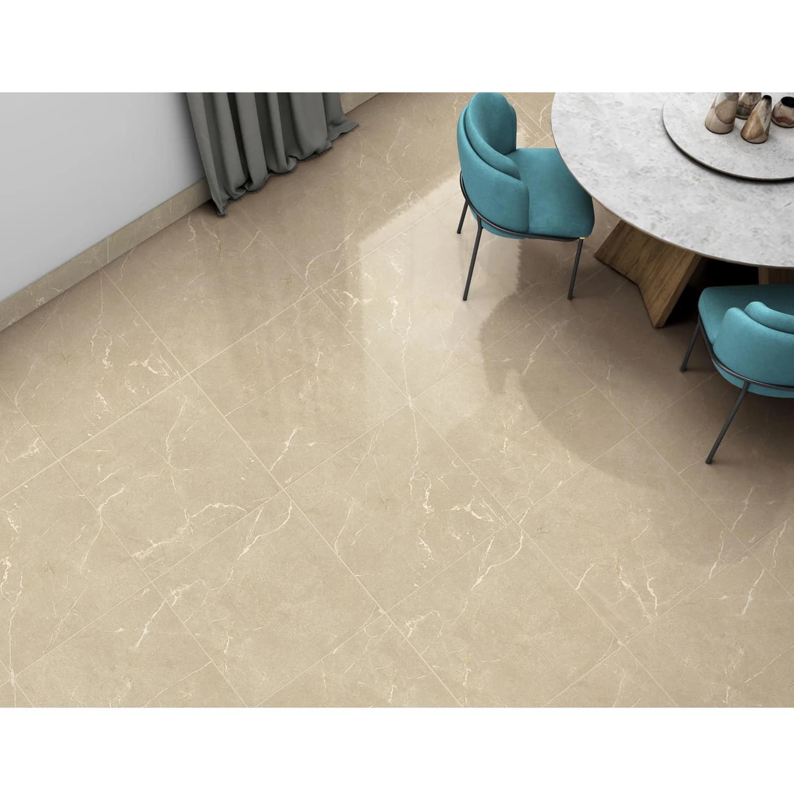 Piso Cerámico Corona Baltic Marfil Brillante 60x60 cm Caja 1.8 m2