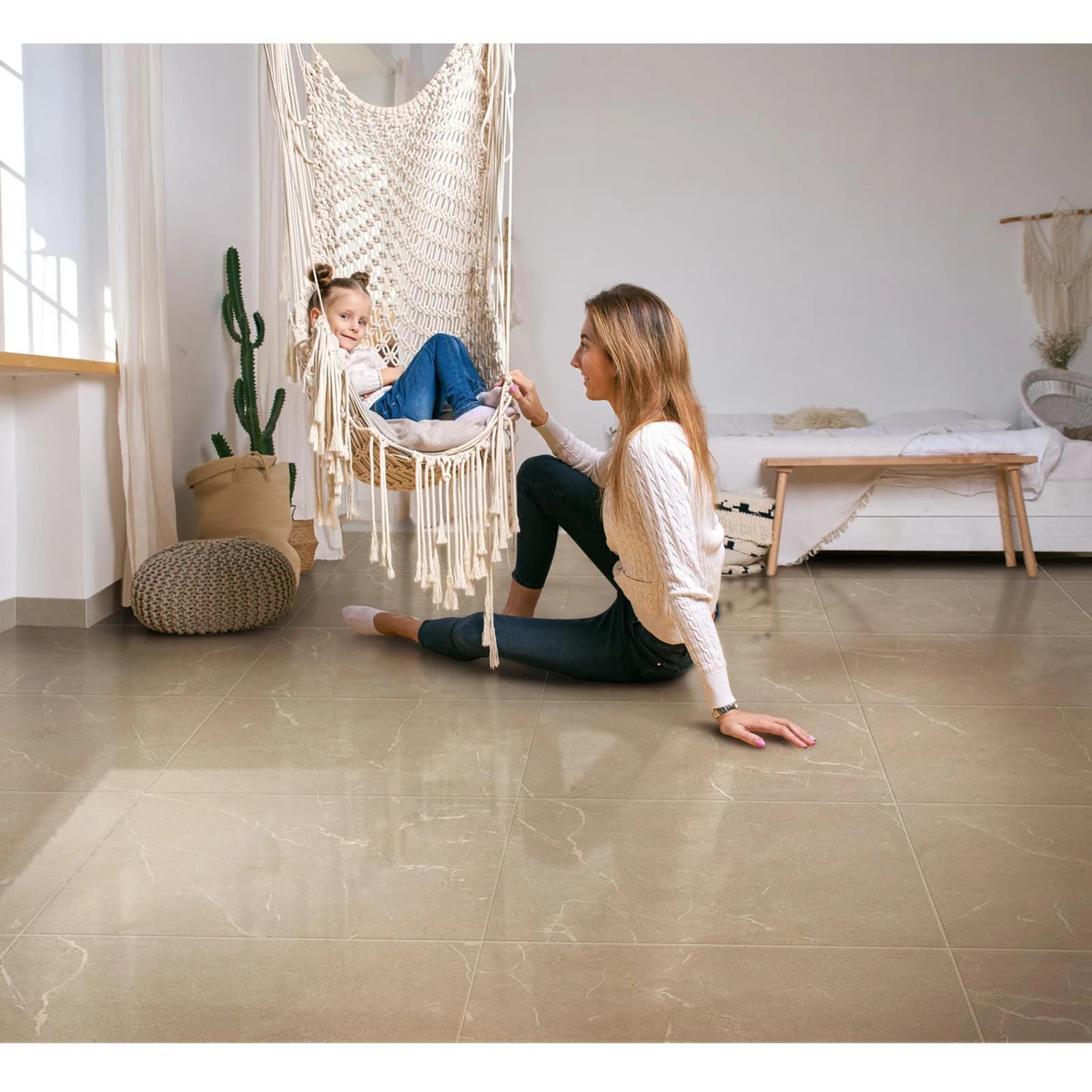Piso Cerámico Corona Baltic Taupe Brillante 60x60 cm Caja 1.8 m2