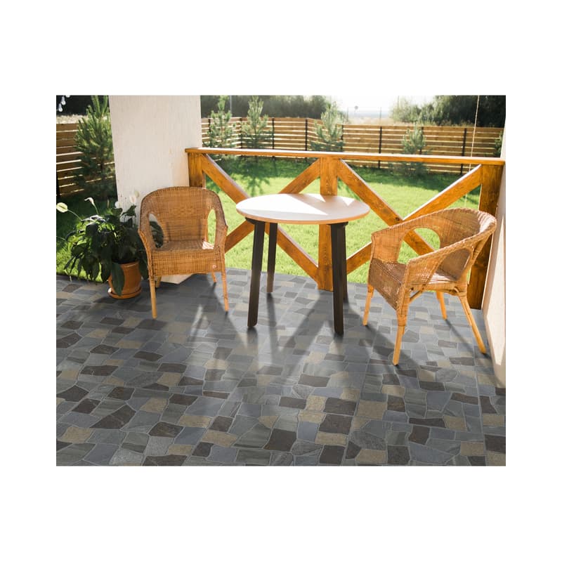 Piso Cerámico Corona Teruel Multicolor Estructurado para Exterior 51x51 cm por Caja 2.08 m2