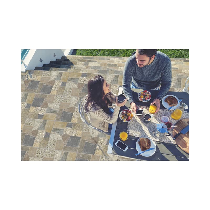 Piso Cerámico Corona Turquía Multicolor Mate 51x51 cm para Exterior y Tráfico Comercial Moderado