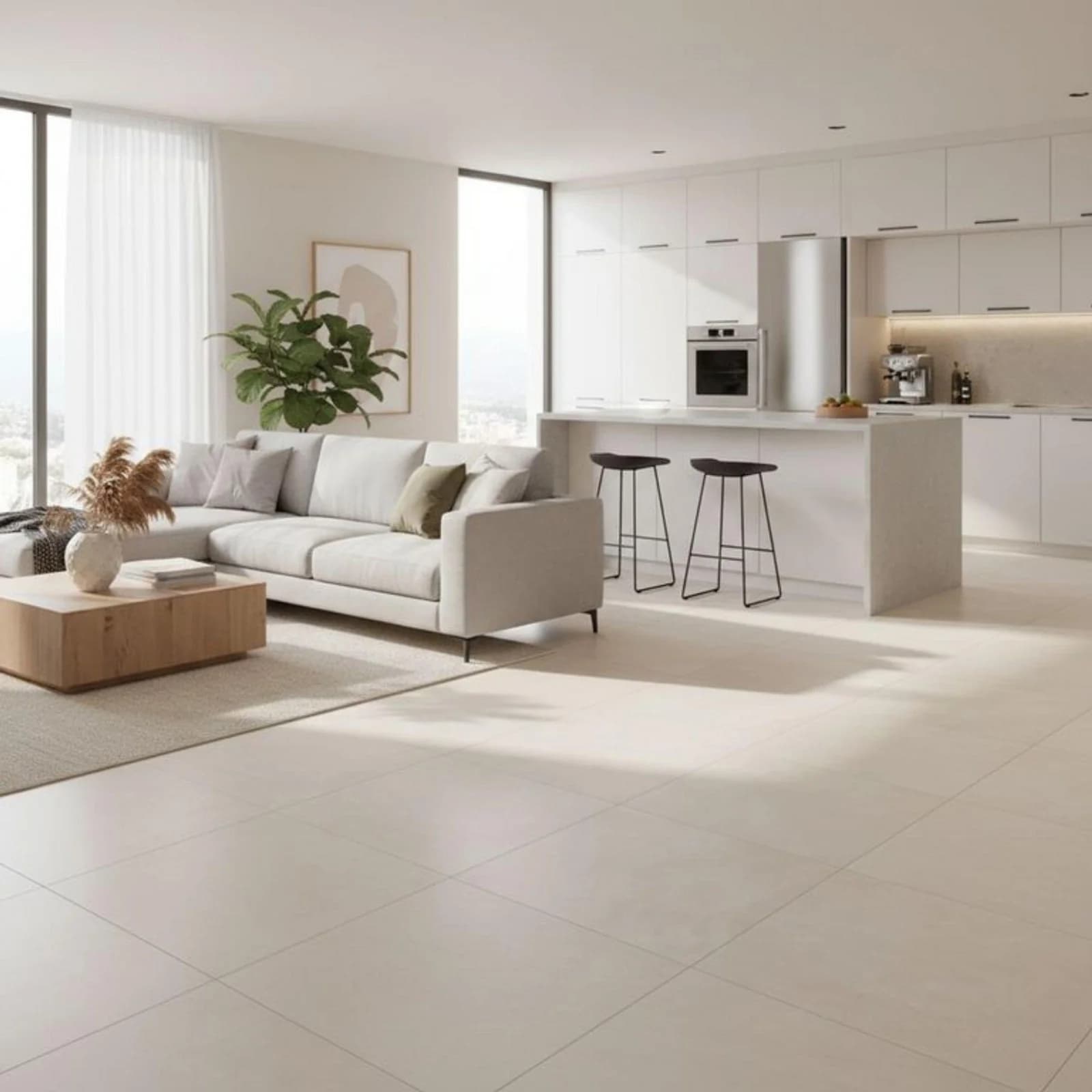 Piso Cerámico Natural Corona Vancouver Beige 60x60 cm Caja 1.80 m2