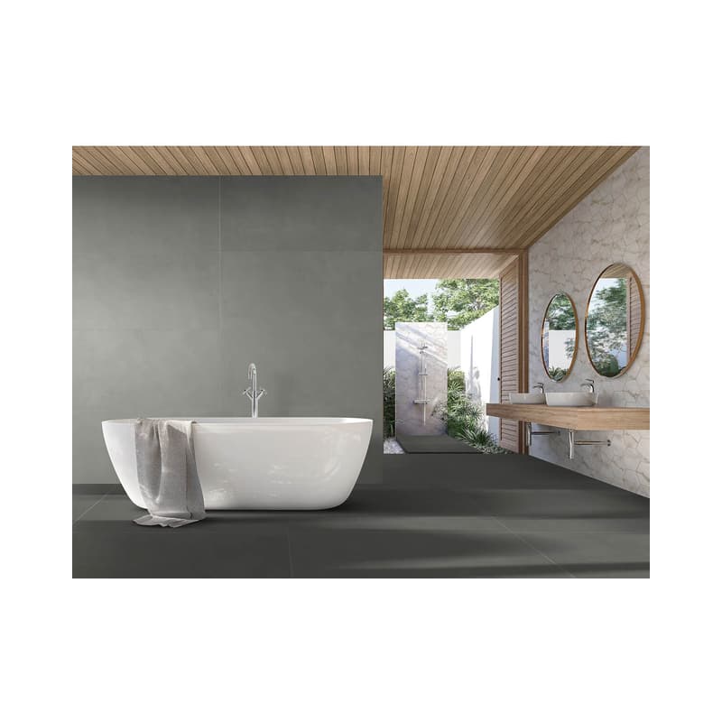 Piso Porcelanato Corona Porcelatech Rectificado Concrete ARD Pro Gris Claro 61x121.5 cm