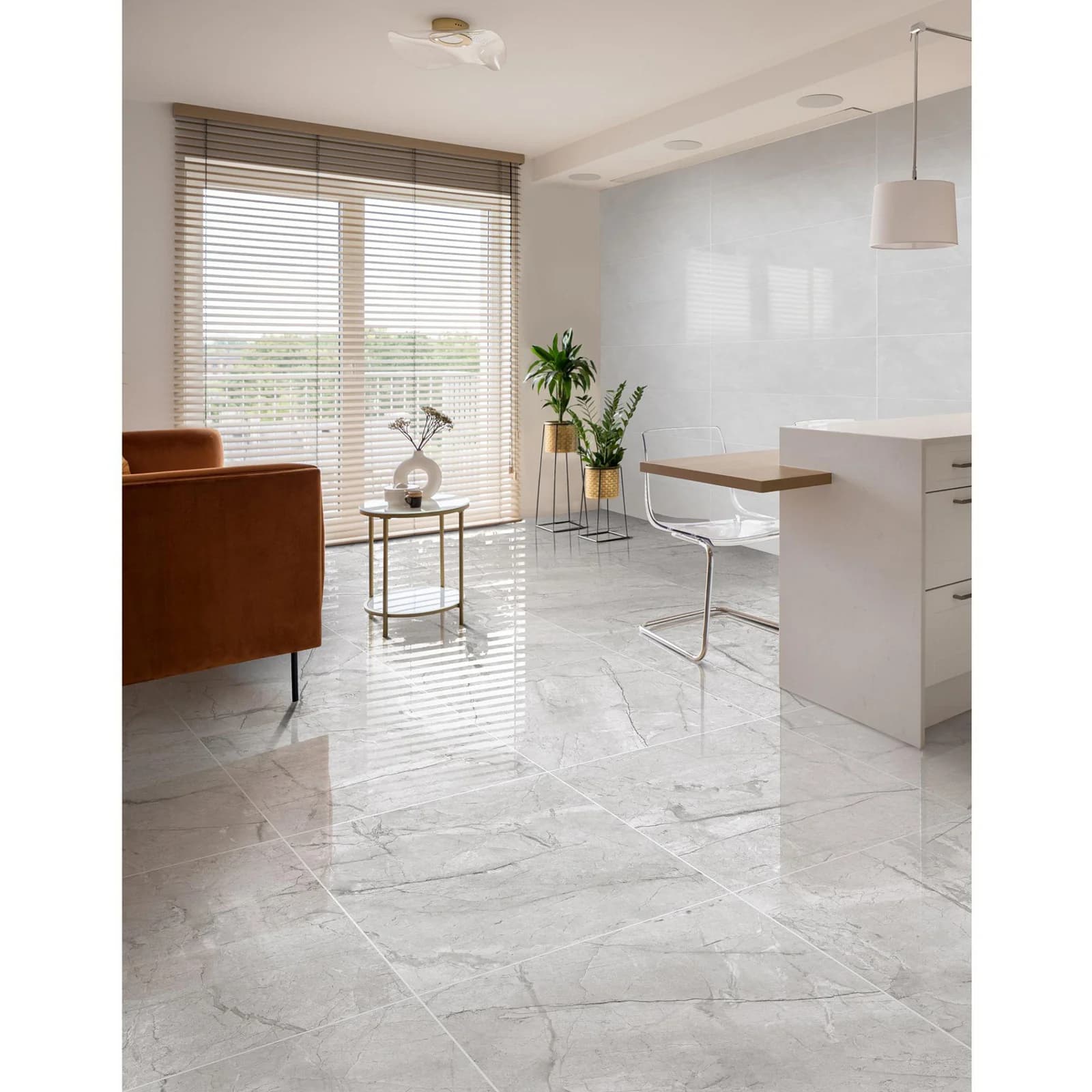 Piso Porcelanato Rectificado Corona Laia Gris 57.5x57.5 cm Caja 1.65 m2