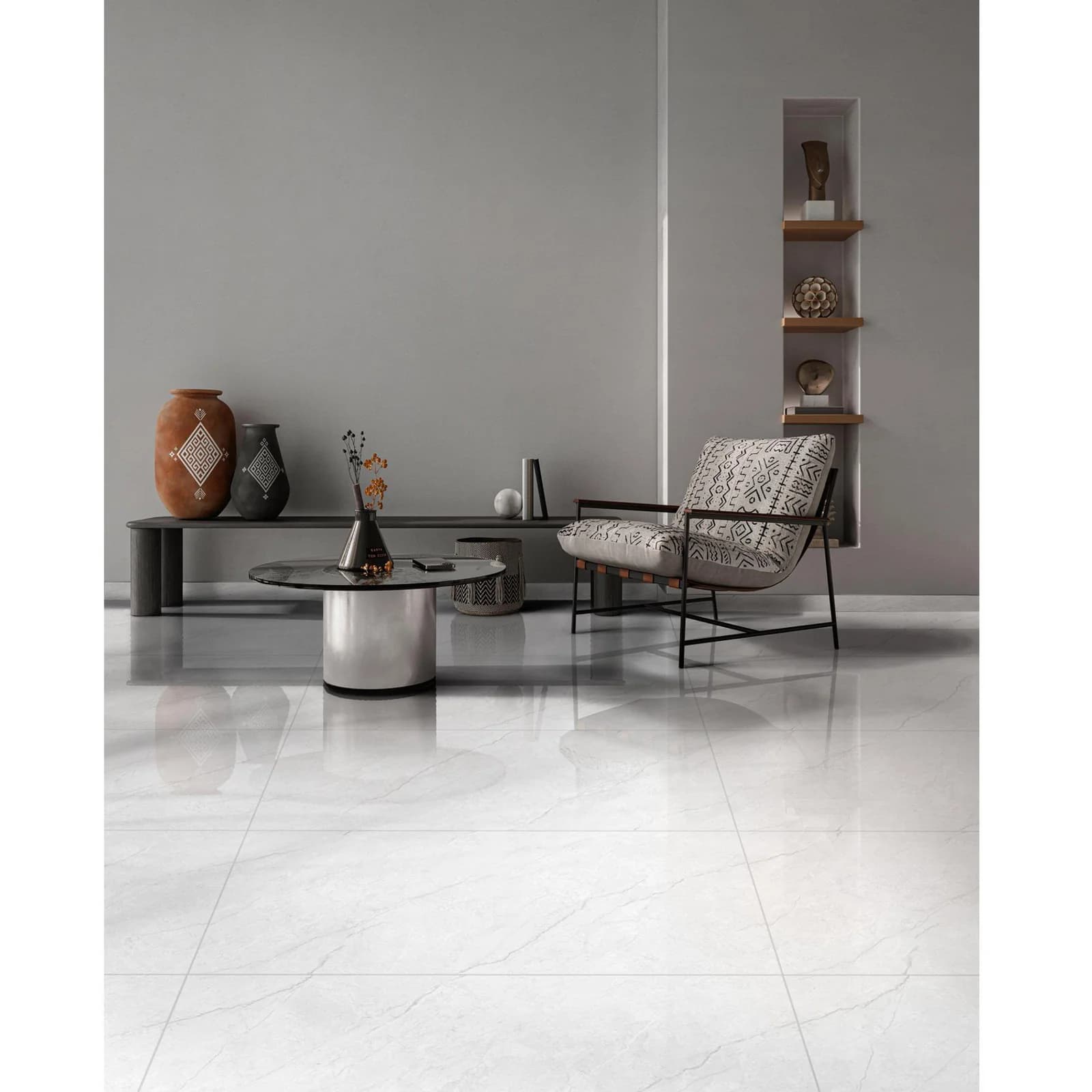 Piso Porcelanato Rectificado Pulido Corona Absolute Blanco Brillante 60x120 cm Caja 1.44 m2