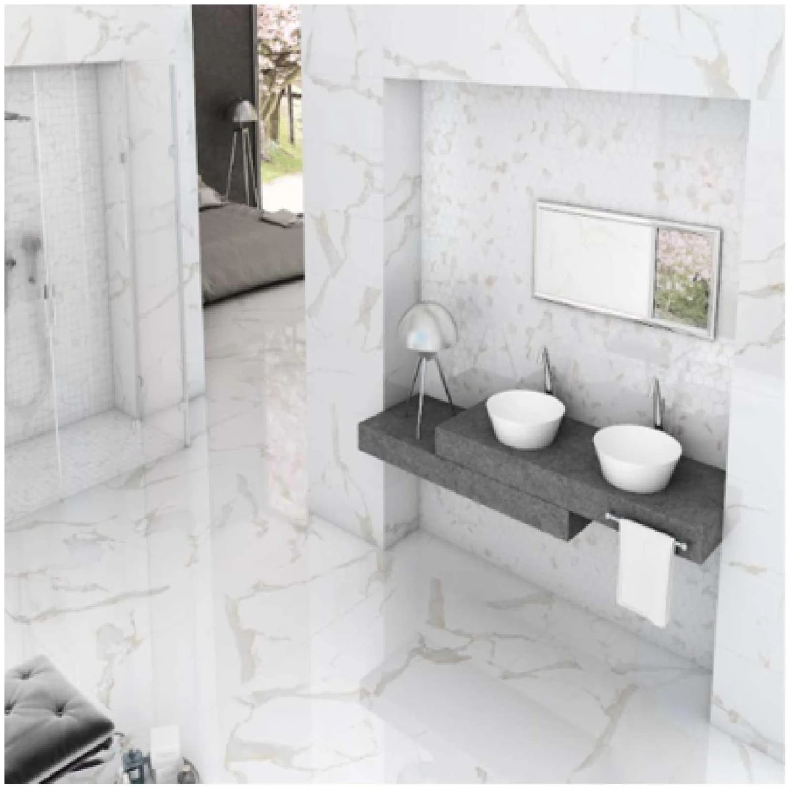 Piso Porcelánico Domus Bianco Brillante 60x120 cm Caja 1.44 m2