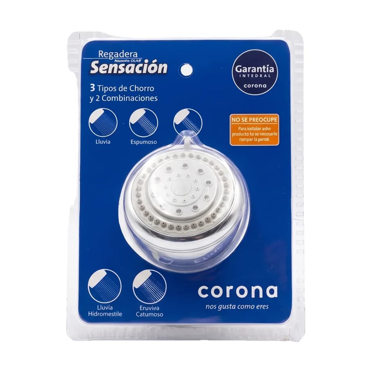 Regadera Grival Sensación Cromo para Ducha