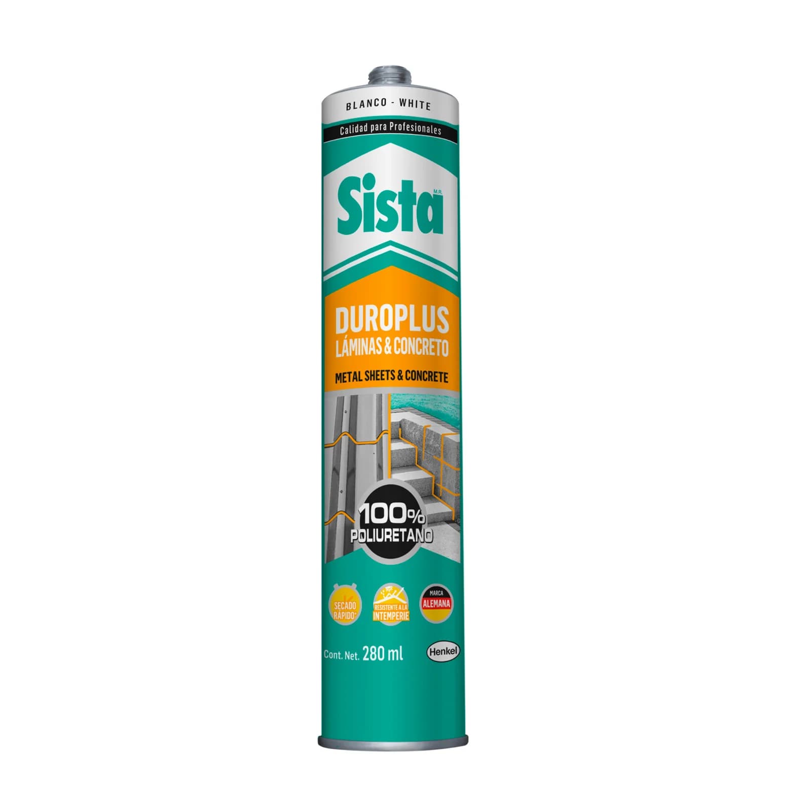 Sellador Poliuretano Sista Duroplus Blanco 300 ml - Paquete x 12