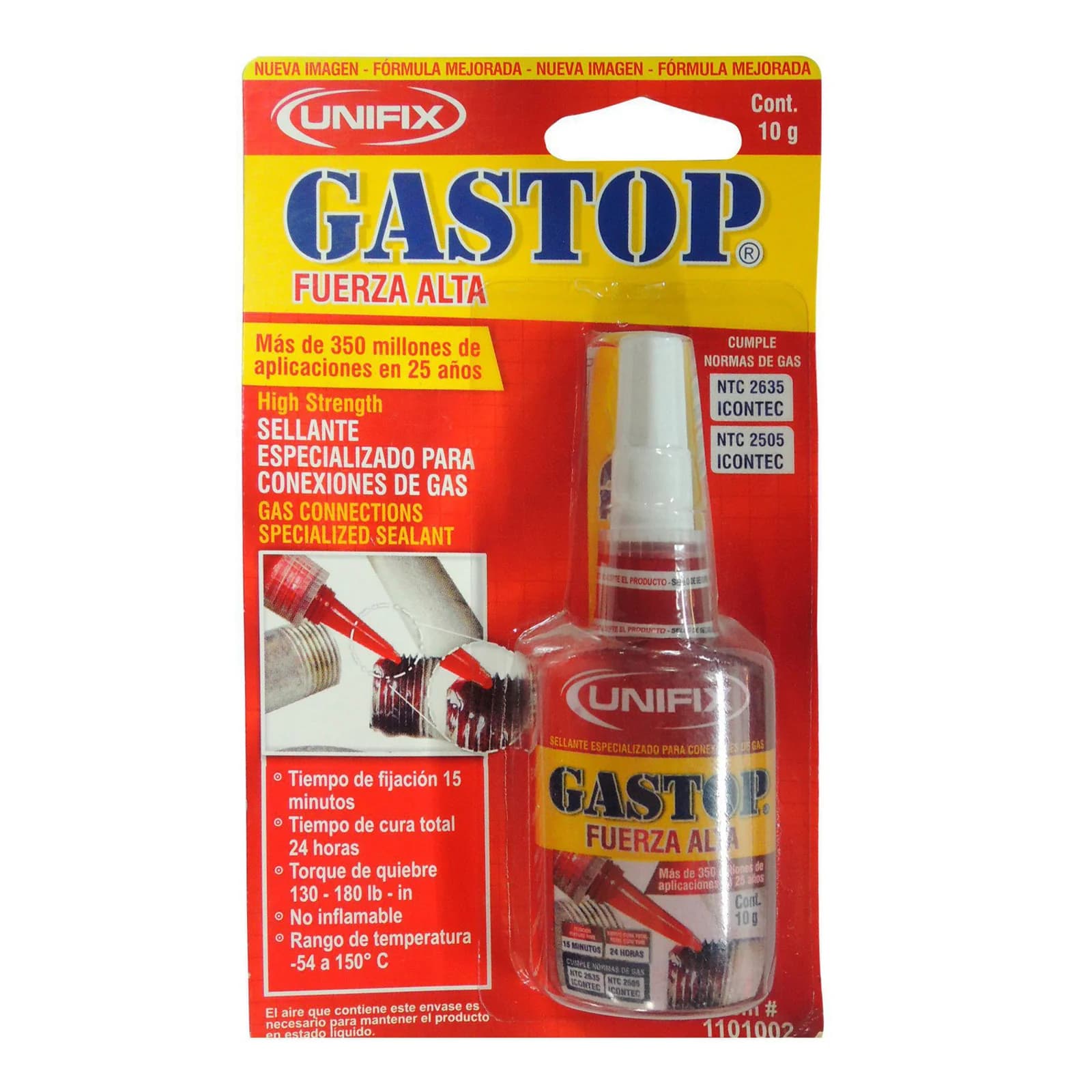 Sellante Anaeróbico Unifix Gastop Fuerza Alta Permanente 10 g