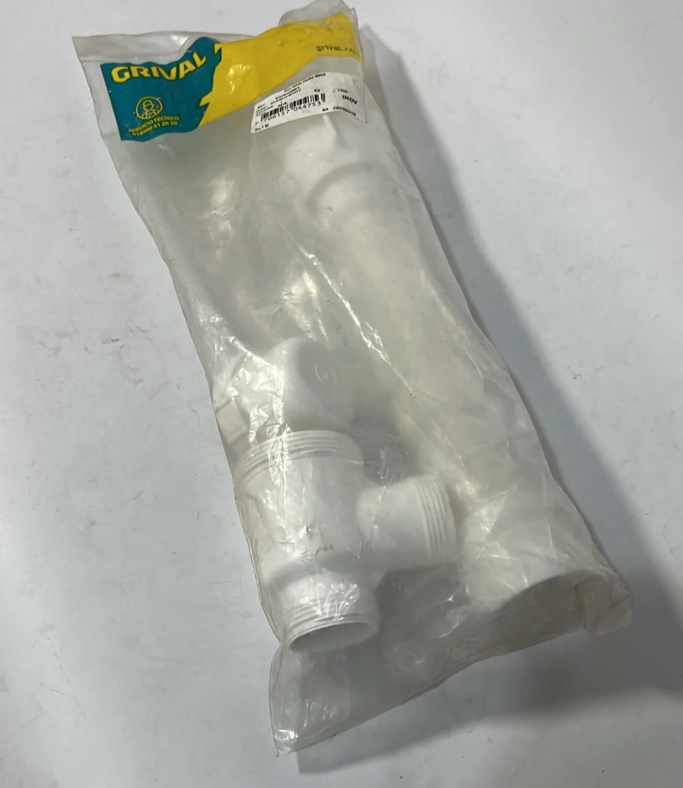 Sifón Botella Flexible Blanco Grival