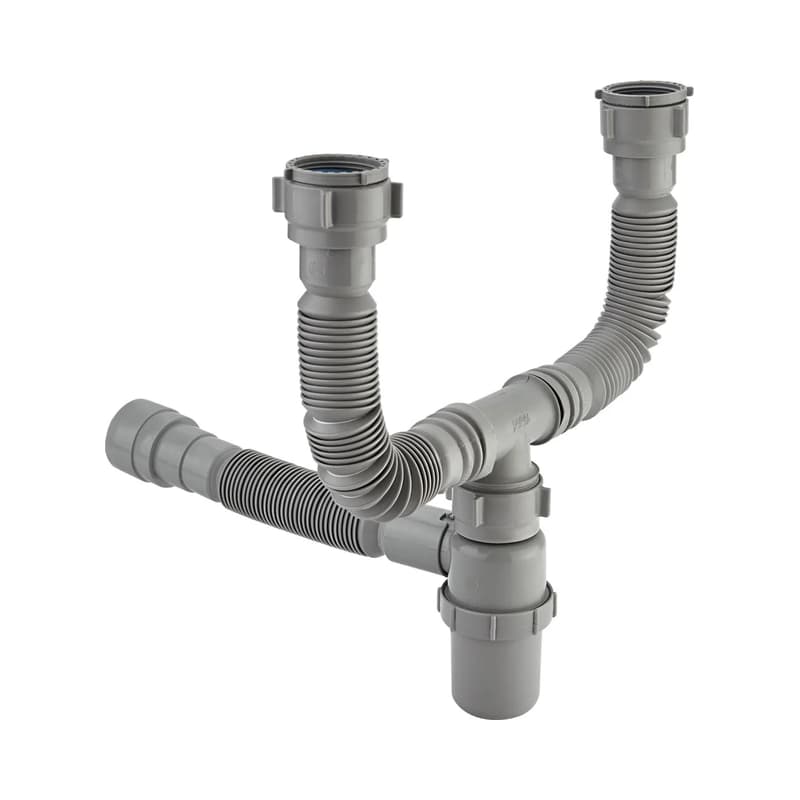 Sifón Botella Flexible Doble Grival Plomería