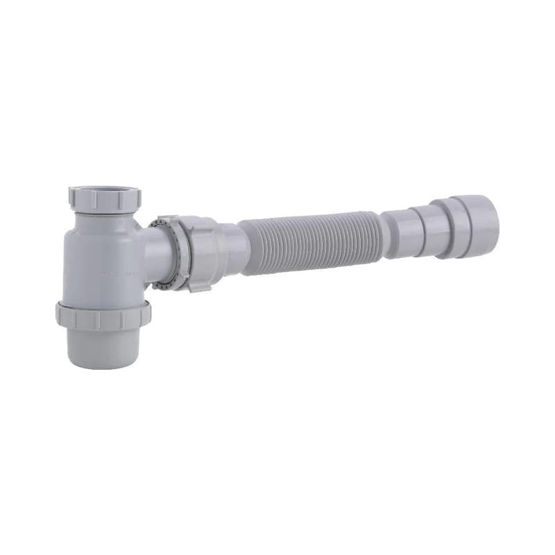 Sifón Botella Flexible Grival Gris Plomería - Paquete x 6