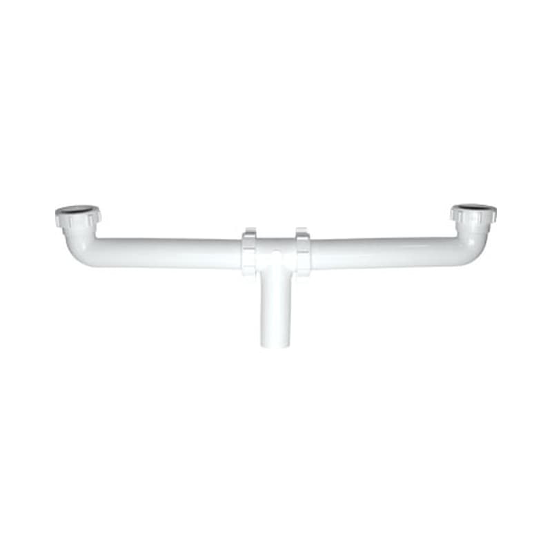 Sifón Flexible Doble Coflex para Lavaplatos con Interior Liso y Conexión de 1 1/2 Pulgada en Polipropileno Gris Antiolores