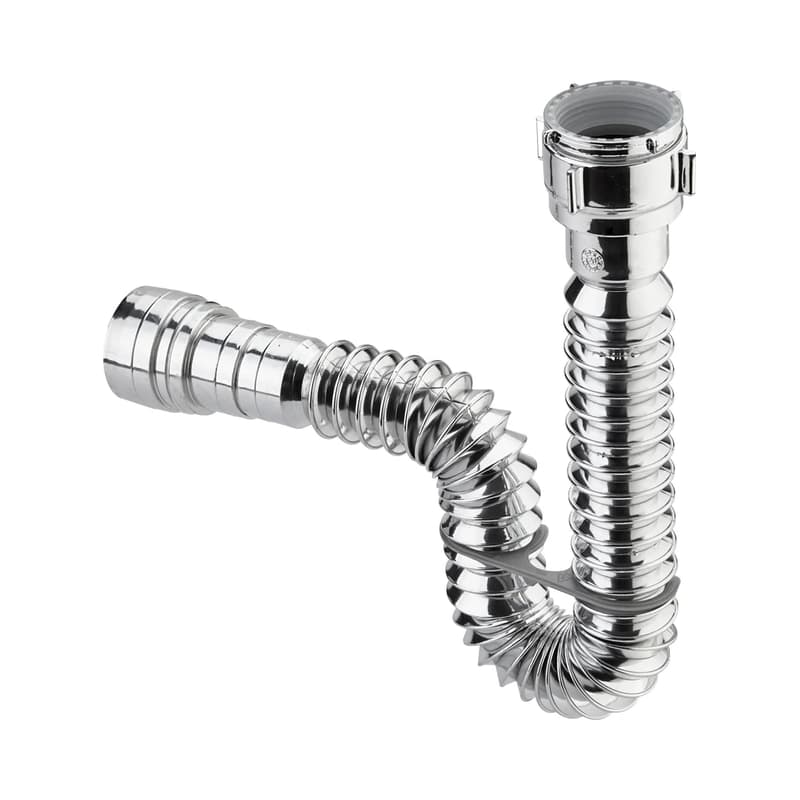 Sifón Flexible Metálico Cromado Grival