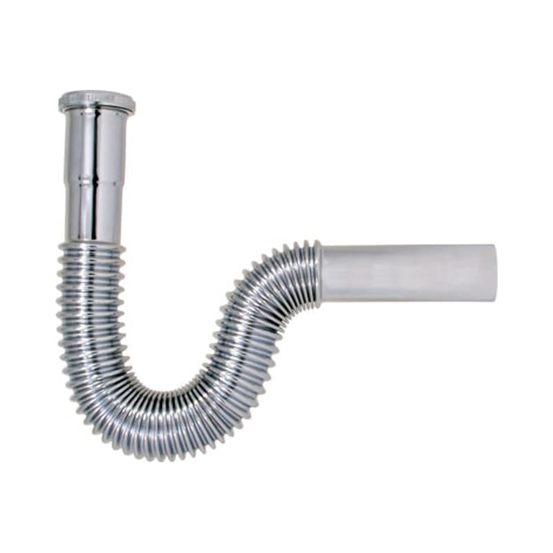 Sifón Semiflexible para Lavamanos y Lavaplatos Coflex en Latón Niquelado de 1 1/4 Pulgadas