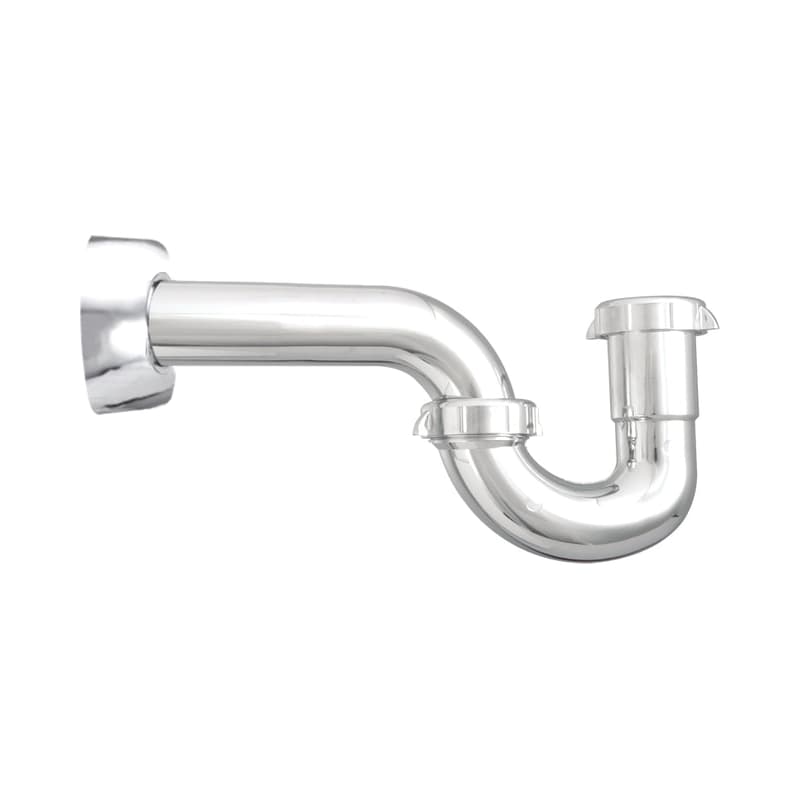 Sifón en P Gricol Cromado para Lavamanos y Lavaplatos con Adaptador de 1 1/2 a 1 1/4 Pulgadas