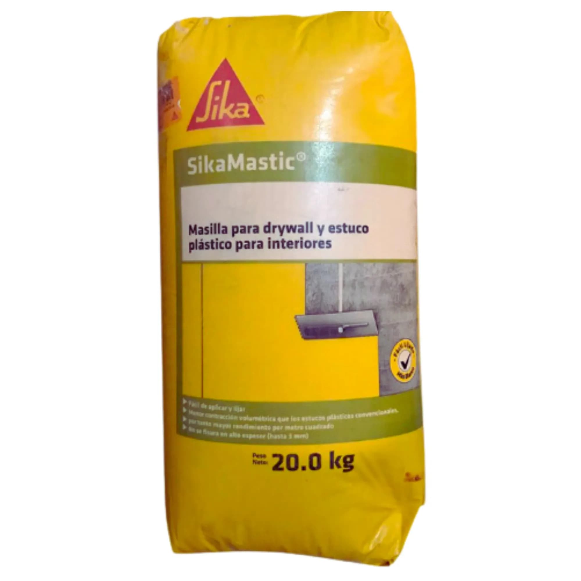 Sikamastic Interior Masilla Para Drywall y Estuco Plástico Para Interiores 20 kg