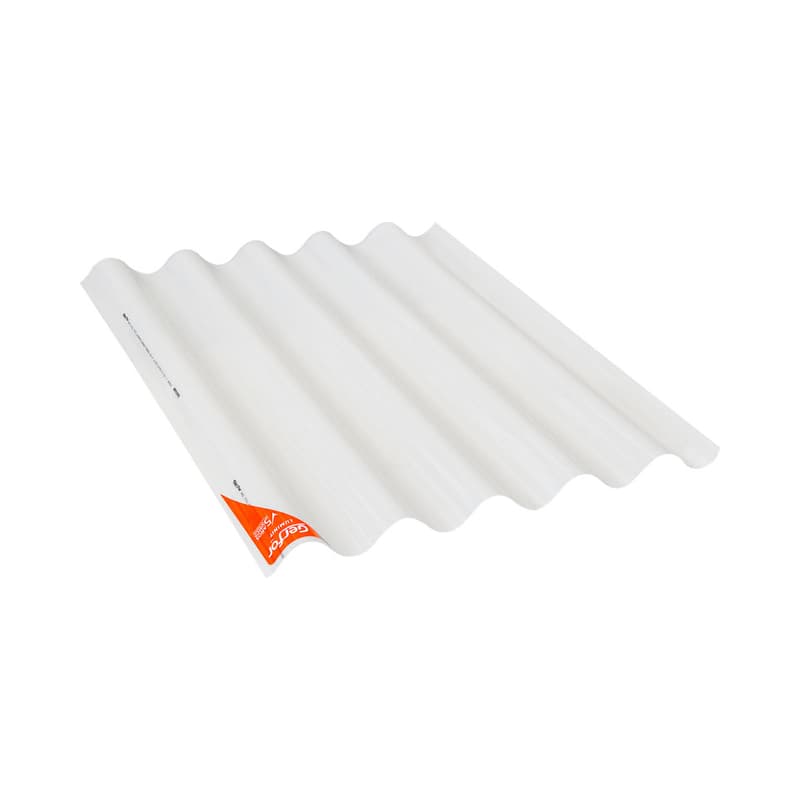 Teja Ondulada de PVC Gerfor Luminit Perfil 7 No. 5 Transparente 0.92 x 1.52 m con Protección UV
