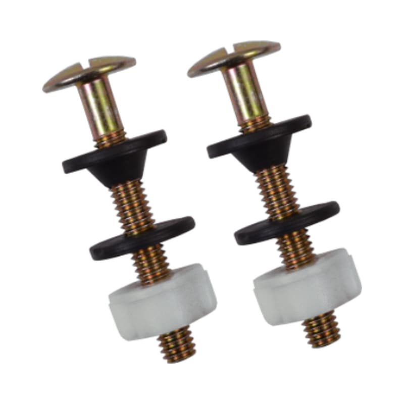 Tornillo Metálico Coflex para Sujeción de Tanque a Taza de Sanitario en Acero Inoxidable con Empaques y Tuercas