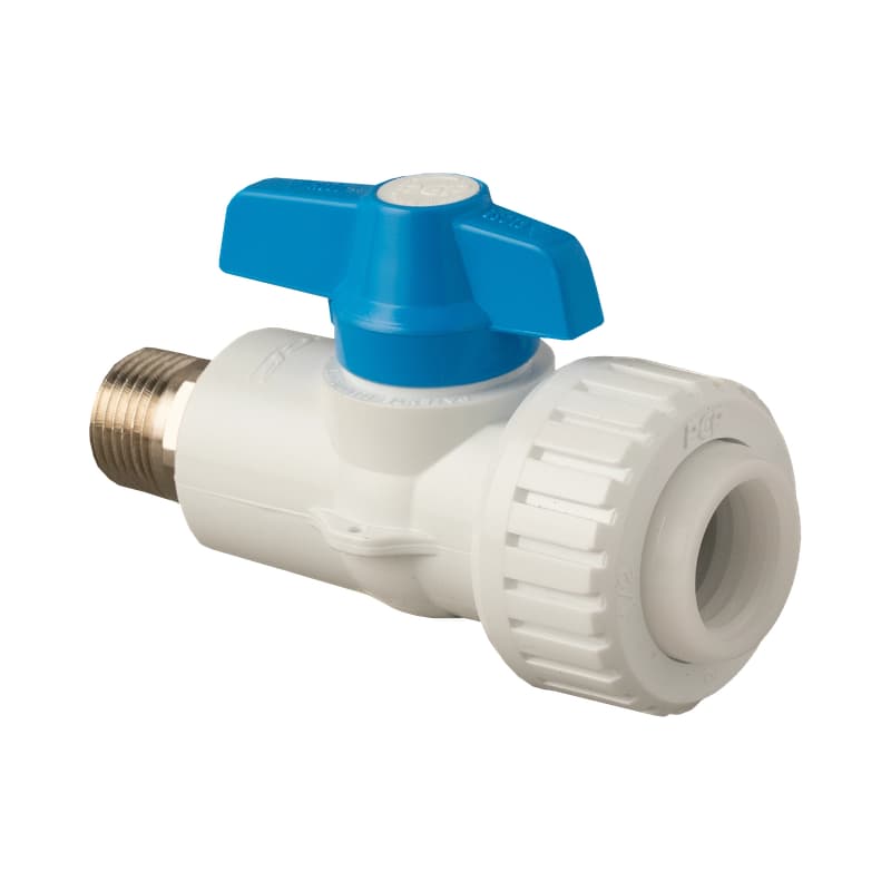 Válvula de Bola Macho PCP DZR en Polietileno 1/2 pulgada 20 mm de Alta Resistencia