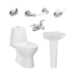 Combo Sanitario Corona Ecoclean Single Pedestal Grifería Nogal4