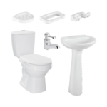 Combo Sanitario Corona Laguna 4.8 Blanco Con Pedestal