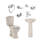Combo Sanitario Corona Manantial Pro Redondo Bone