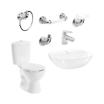 Combo Sanitario Corona Manantial Pro Redondo Nogal