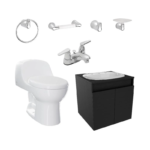 Combo Sanitario Corona Montecarlo Advance Blanco 4 Piezas