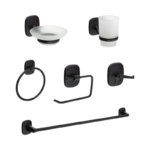 Kit Accesorios Baño Grival Greta Mate Black 6 Piezas