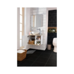 Piso Cerámico Corona Ard Mikonos Arcoi Negro 33.8X33.8