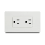 Toma Doble Incrustar Veto Con Polo A Tierra Blanco