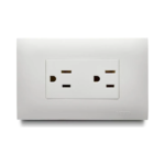 Toma Incrustar Doble Veto Con Tierra Blanco